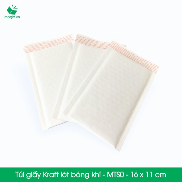 MTS0 - 16x11 cm - 25 Túi giấy Kraft bọc xốp hơi thay hộp carton