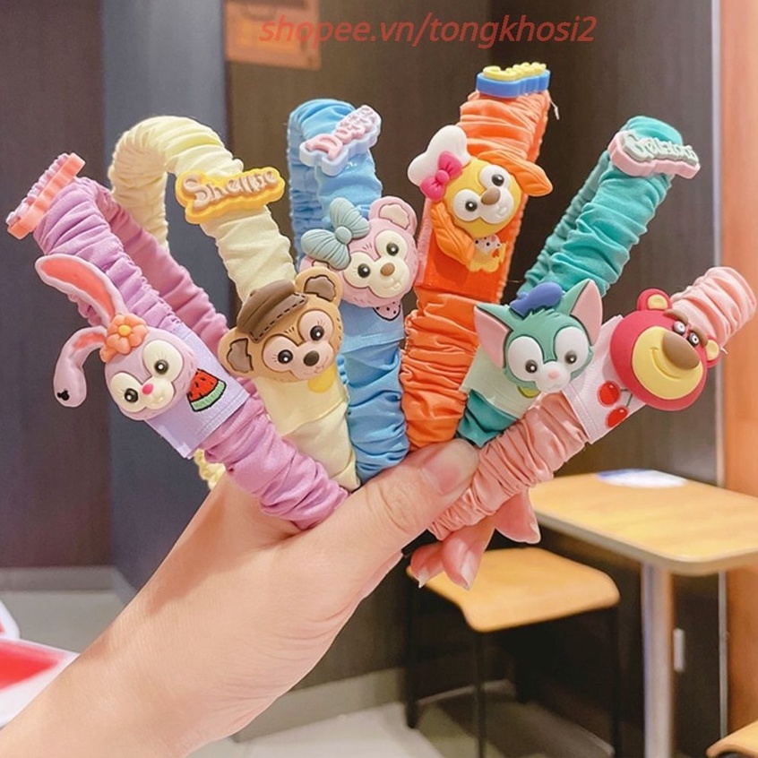 Băng đô cài tóc bờm xước tóc bằng nhựa bọc vải cho bé gái nhiều hoạ tiết thời trang Hàn Quốc cute GG2104.07 - #bomtoc