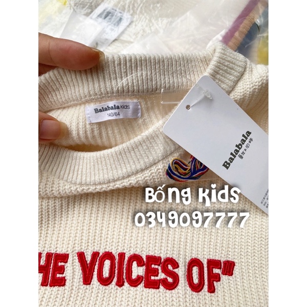 Áo Len Bé Gái Thêu Nổi THE VOICES OF Kem BalaBala