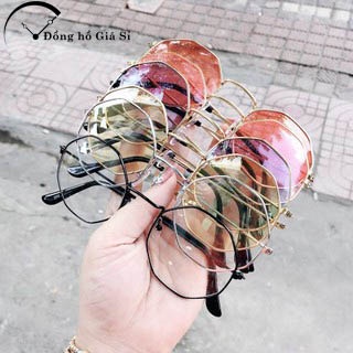 Kính lục giác tròn gọng nhỏ cho nữ - kính râm thời trang siêu dễ thương
