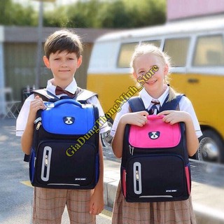 Balo Học Sinh, Balo Chống Gù, Balo Gấu Trẻ Em Cấp 1 SM Baby, Có Phản Quang, Chống Thấm, An Toàn Cho Bé