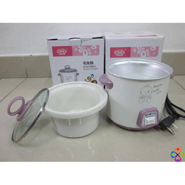 Nồi Chưng, Tiềm Yến, Nấu Cháo, Soup, hầm chậm... bằng điện 0,7Lít GX 07A (nắp kính)