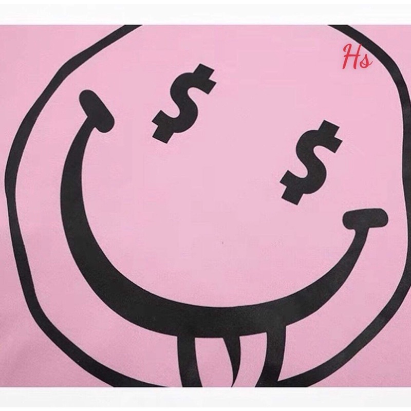 Áo nỉ mũ hồng mặt cười MONEY HS6