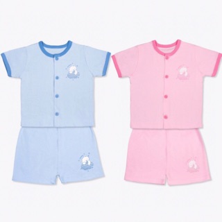 Bộ Cộc Tay Miomio Cho Bé Cài Giữa Hình Gấu Mây Cotton Mỏng