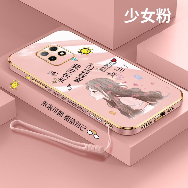 Ốp điện thoại QIANZI silicon mềm in hình cô gái có dây đeo cho Xiaomi Redmi Note8 Note9 Note9 Pro 9S Note10 Note10 Pro