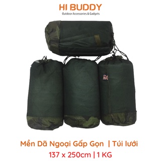 Mền Túi Lưới Họa Tiết Xanh / Vàng - Thích hợp cho đi phượt, dã ngoại, cắm trại - Gọn, Nhẹ