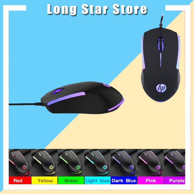 Chuột chơi game với đèn LED 7 màu Rainbow LED HP M160 Hiệu suất cao Chuột quang cho máy tính Laptop Home