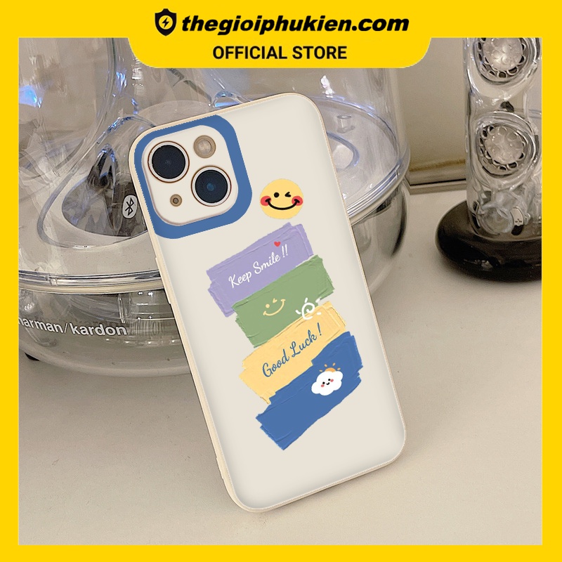 Ốp iphone - Ốp lưng iphone cạnh vuông Keep smile dành cho ip 6 đến 14promax - ng264