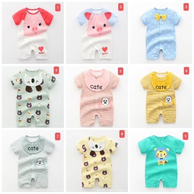 [Xả hàng siêu rẻ] Body thú cực xinh cho bé chất cotton mềm mát hàng Quảng Châu cao cấp