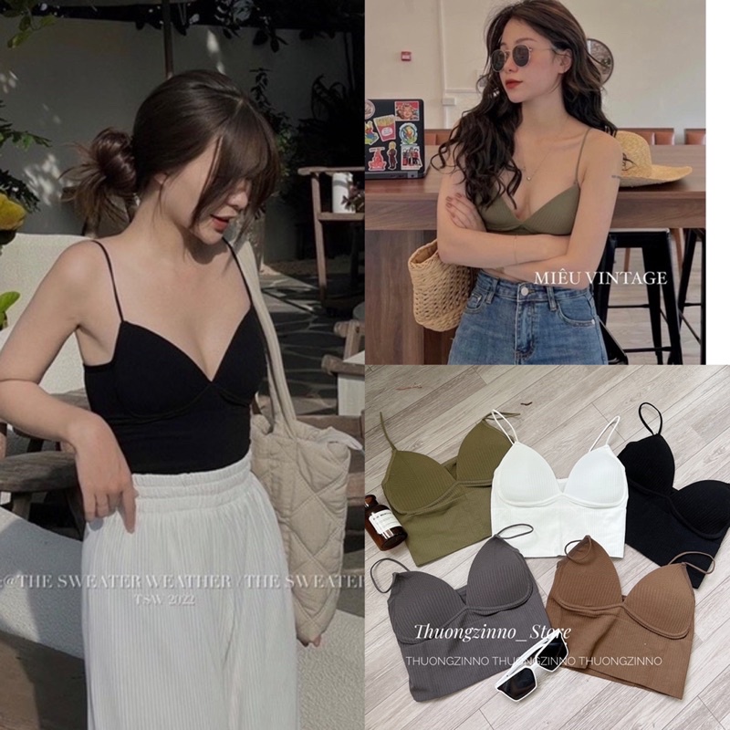 [Ảnh thật/Video] Áo bra đan dây - áo bra tập - bra viền ren