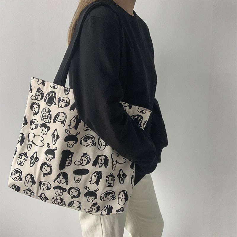 Túi tote vải đeo vai canvas bag giá rẻ đẹp đi học ULZZANG