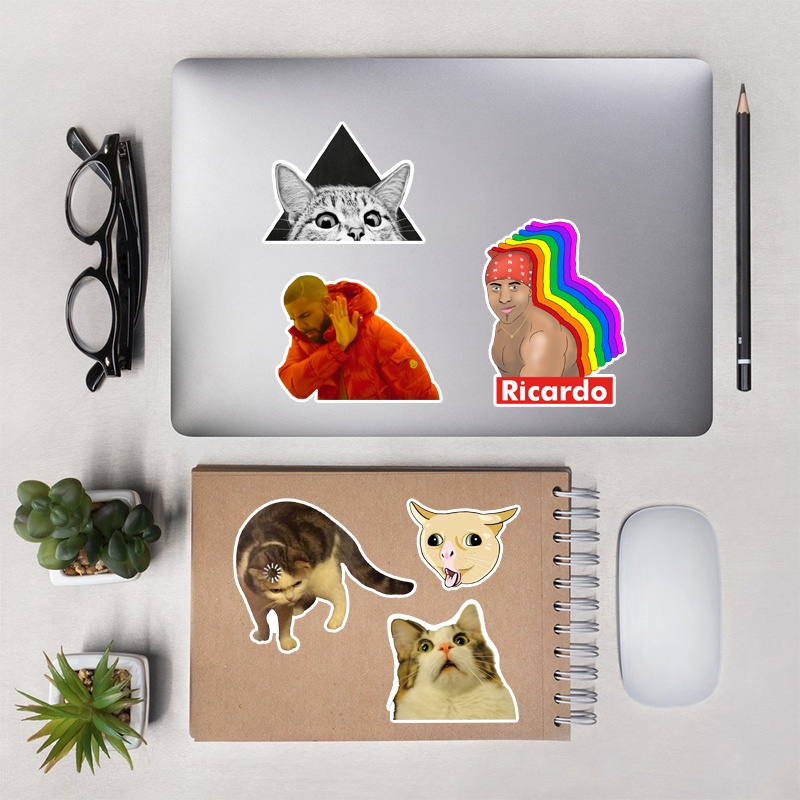 Sticker Meme Vui Nhộn - Sticker Meme Mèo Ếch Xanh Pepe Ricardo Milos | STK113 | Hình Dán Mũ Bảo Hiểm Điện Thoại Laptop