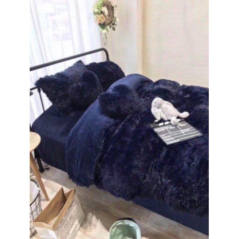🥀🥀Bộ chăn ga nỉ lông tim ❤(5 món)
