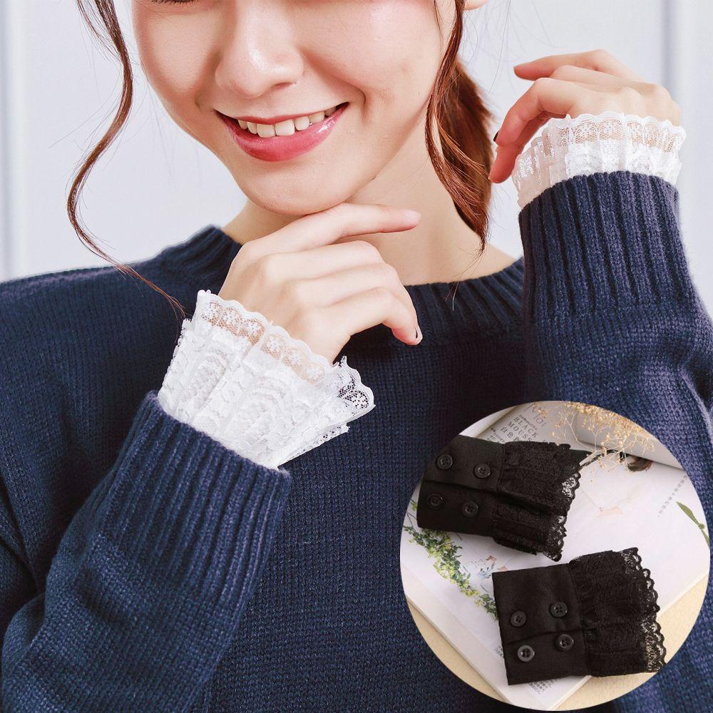 SUMU Ống Tay Áo Giả Nhiều Lớp Phong Cách Gothic Cổ Điển