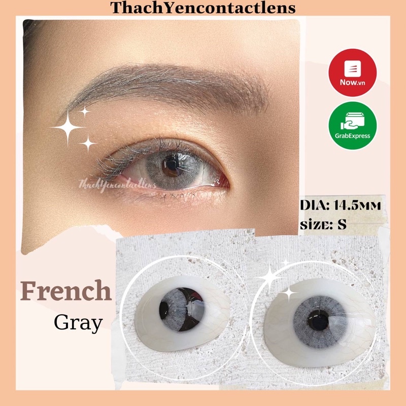 Kính áp tròng French Gray - Lens cận từ 0-10 độ