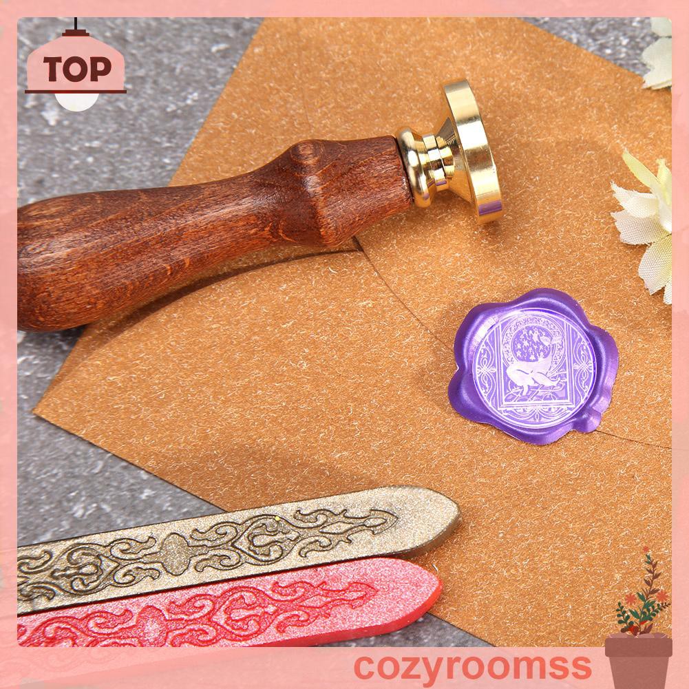 Sáp Retro Animal Printed Wax Seal Stamp Fire Painting Stamping Envelopes Cards