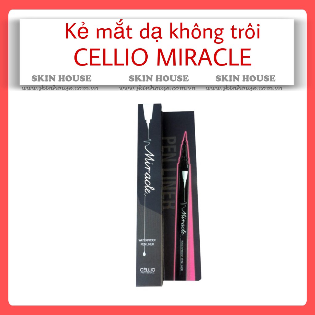 KẺ MẮT DẠ KHÔNG TRÔI CELLIO MIRACLE WATERPROOF - Skinhouse 0986136861