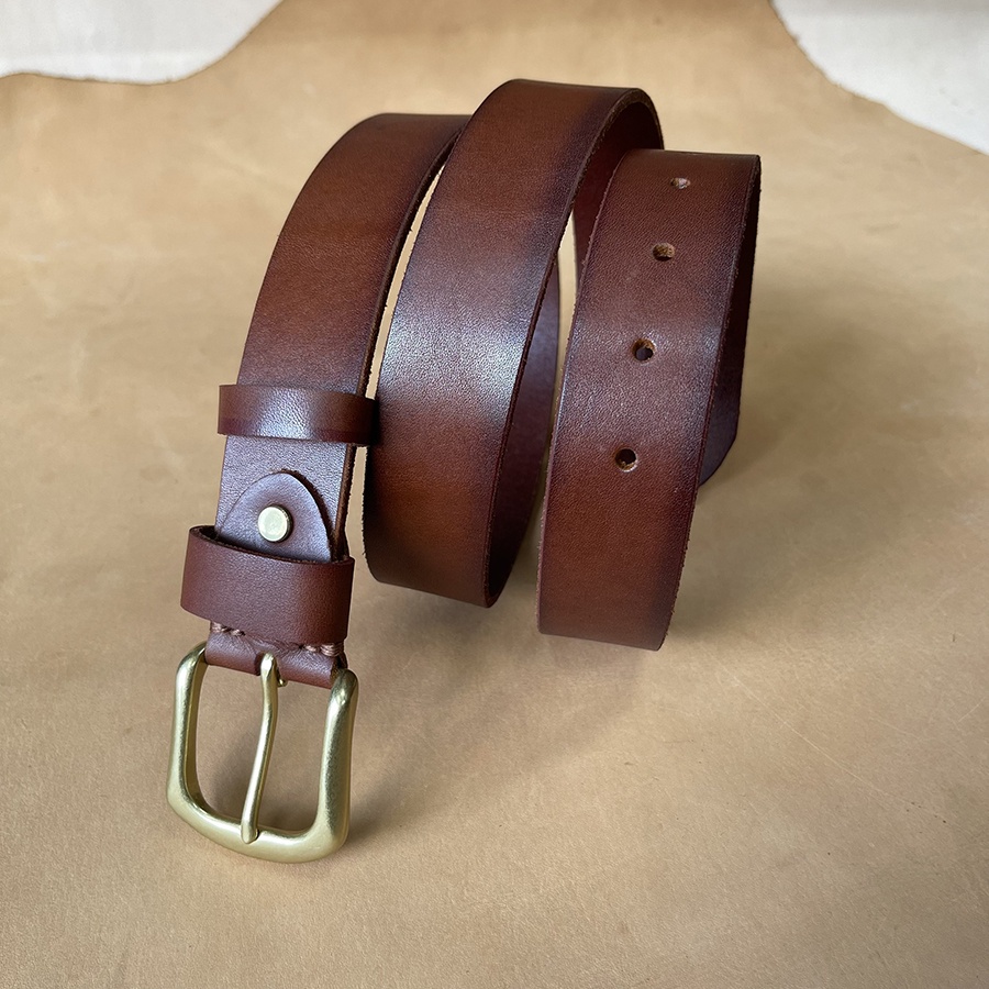 Dây Nịt Nam Chất Liệu Da Bò Nguyên Tắm Khóa Đồng Cao Cấp TM844 Rộng 3.4Cm Hai Màu Đen Nâu BH 24 Tháng Kèm Hộp Như Hình