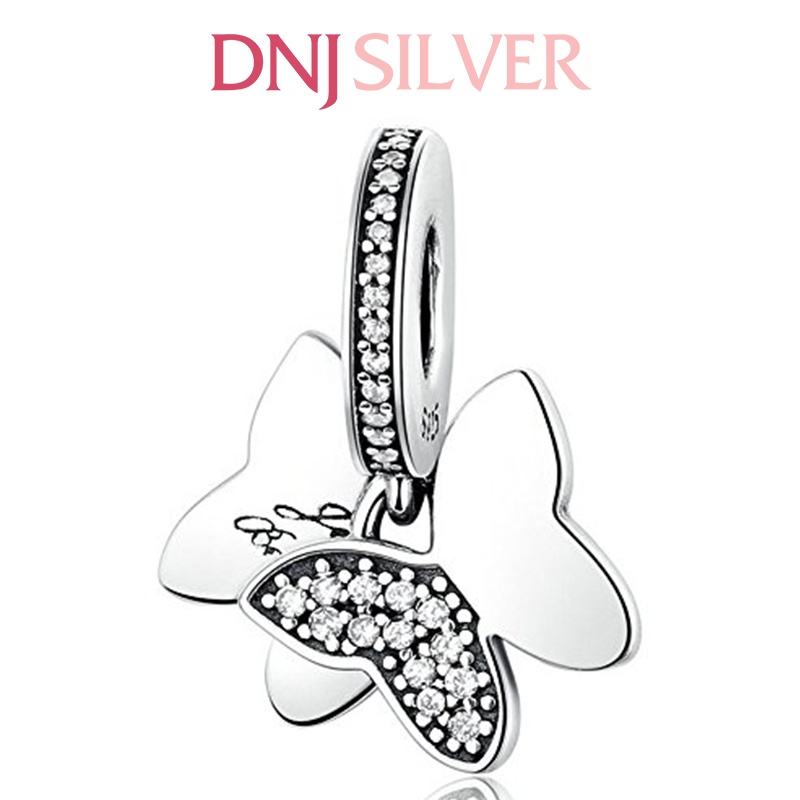 Charm bạc 925 cao cấp, hàng chuẩn bạc - Charm Fluttering Butterflies thích hợp để mix vòng tay charm - DN293