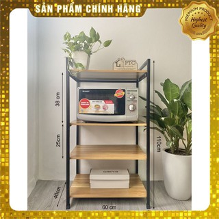 Kệ Lò Vi Sóng 4 Tầng Gỗ MDF Chất Lượng Cao Chịu Tải Tốt Khung Sắt Sơn Tĩnh Điện Bảo Hành 12 Tháng mới.