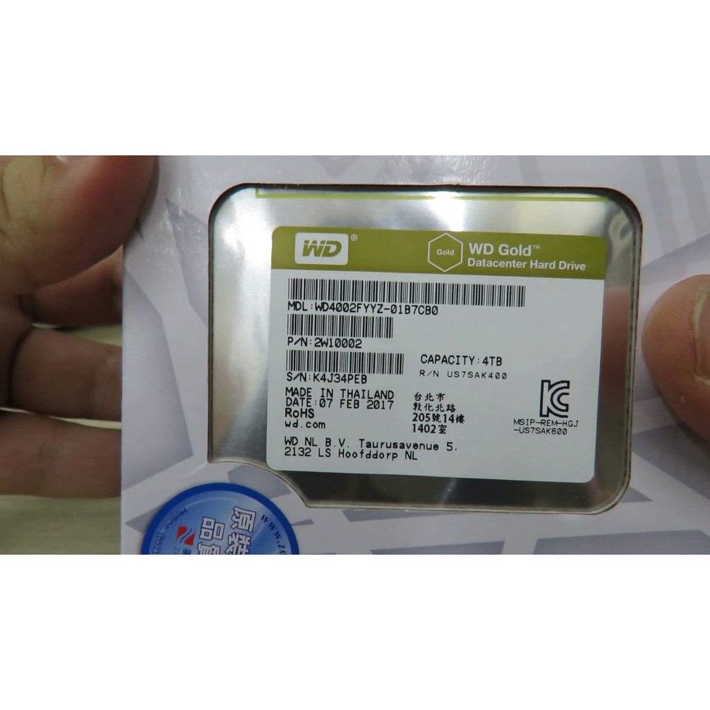 Ổ cứng HDD western 4TB Gold Datacenter 6Gb/s 7.2K RPM 128M (WD4002FYYZ) còn BH hãng đến 11/2022