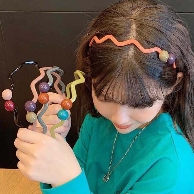 Băng Đô Cài Tóc Cao Cấp - Bờm Tóc Lượn Sóng Đính Hạt Thời Trang Hàn Quốc Thời Trang T2 #bangdo