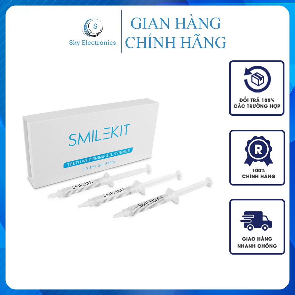 Gel trắng răng Smile Kit thế hệ mới - dòng gel tẩy trắng răng chuyên dụng tại nhà (Bộ 3 ống gel làm trắng răng)