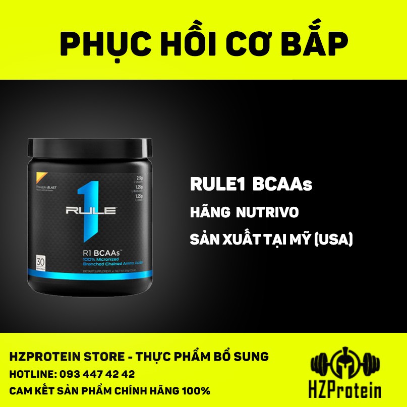 RULE1 BCAA - PHỤC HỒI CƠ BẮP TỐI ƯU (30 LẦN DÙNG)