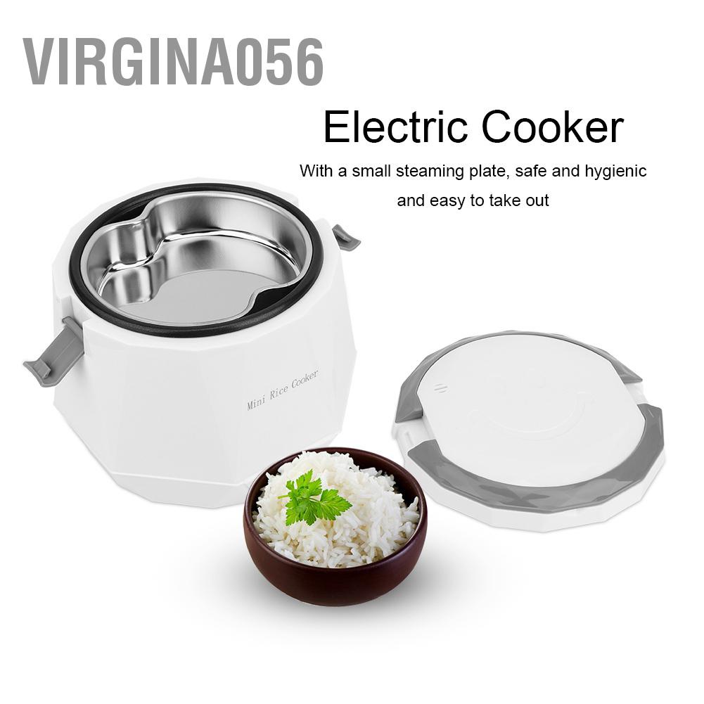 Có thể bán buôn Nồi cơm điện cầm tay nhỏ 1.6L Dụng cụ nấu cho ô tô 12V Sử dụng màu trắng Virgina056 Hàng giao ngay