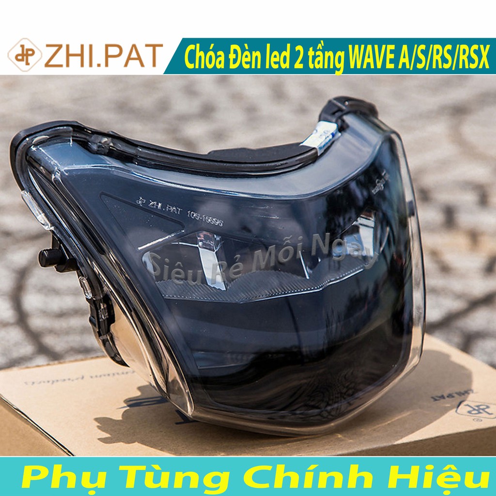 Đèn led 2 tầng Wave A, Wave S, Wave RS, Wave RSX, Future 125cc Viền Đen và Trắng