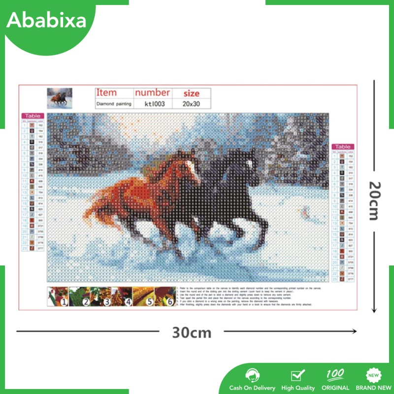 Tranh Thêu Chữ Thập Đính Đá 5d Tự Làm Hình Ngựa Con