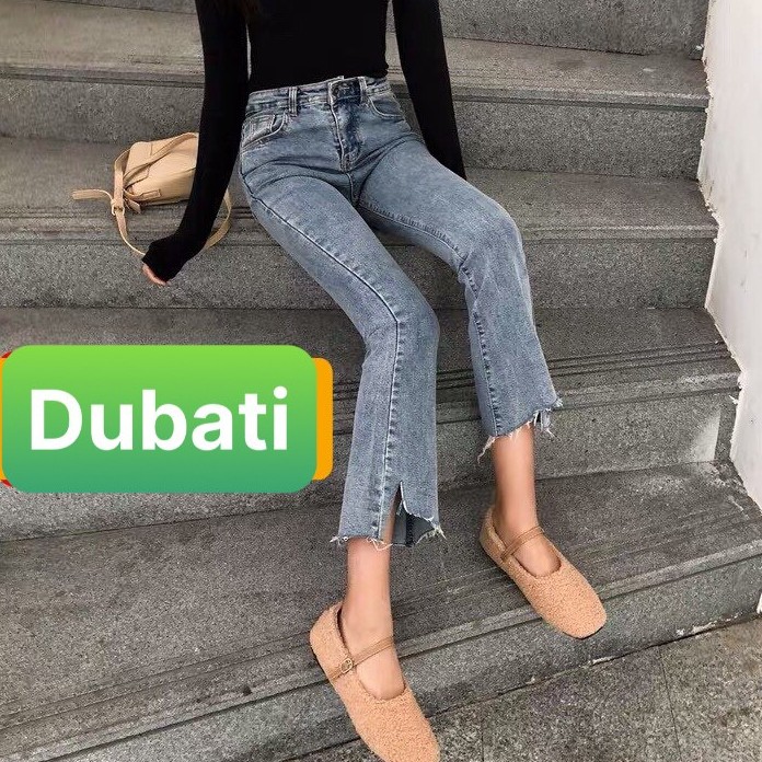 QUẦN JEAN NỮ XANH ỐNG LOE BASS LƯNG CAO NÂNG MÔNG SANG CHẢNH - DB 532- DUBATI FASHION