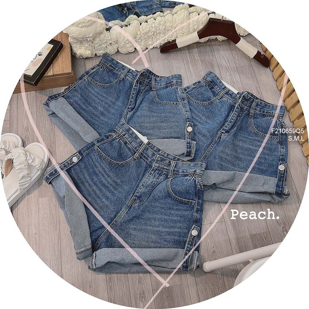 Quần short jean lật lai lưng cao hàng đẹp!