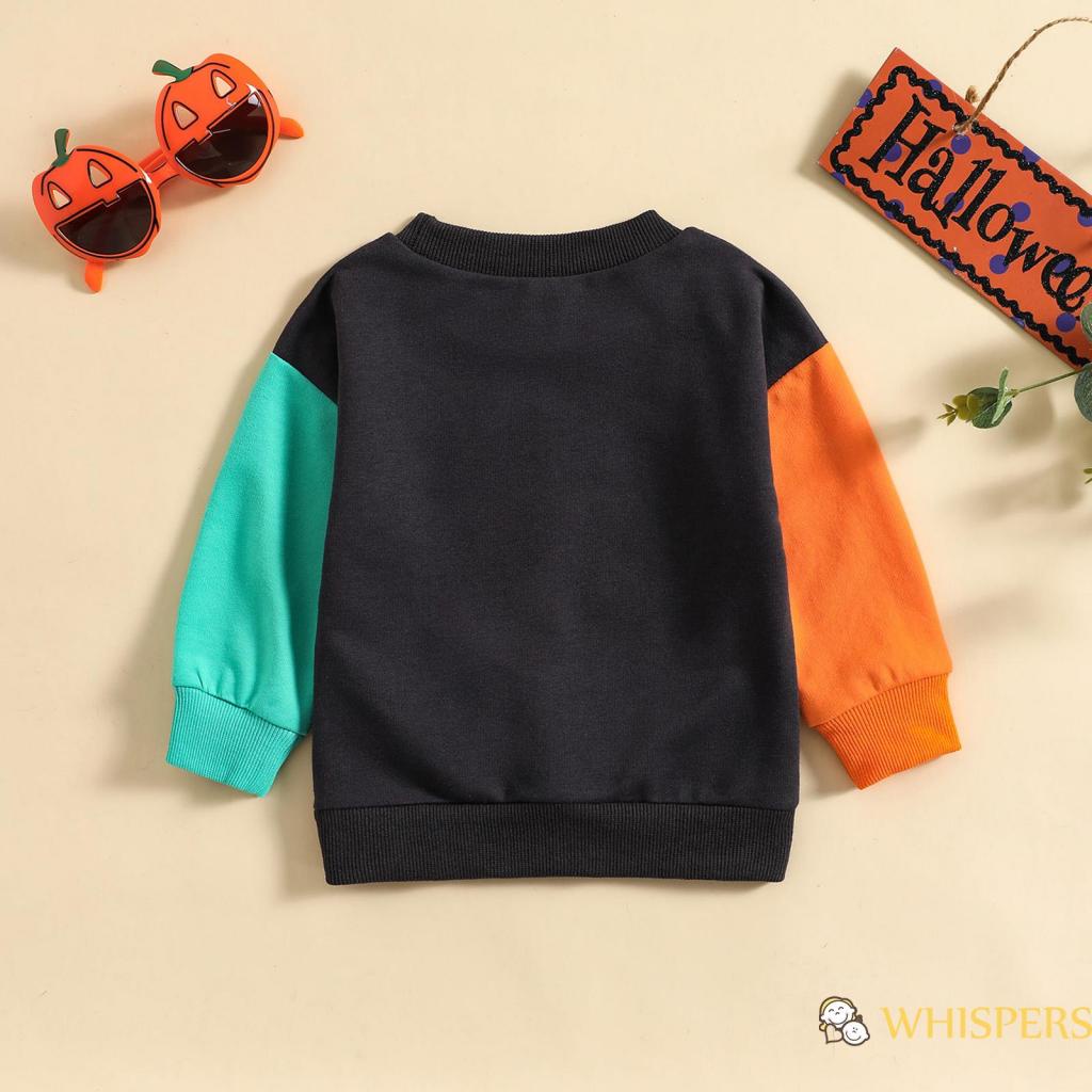 Áo Sweater Dáng Rộng In Họa Tiết Bí Ngô Halloween Màu Sắc Phù Hợp Cho Bé Gái