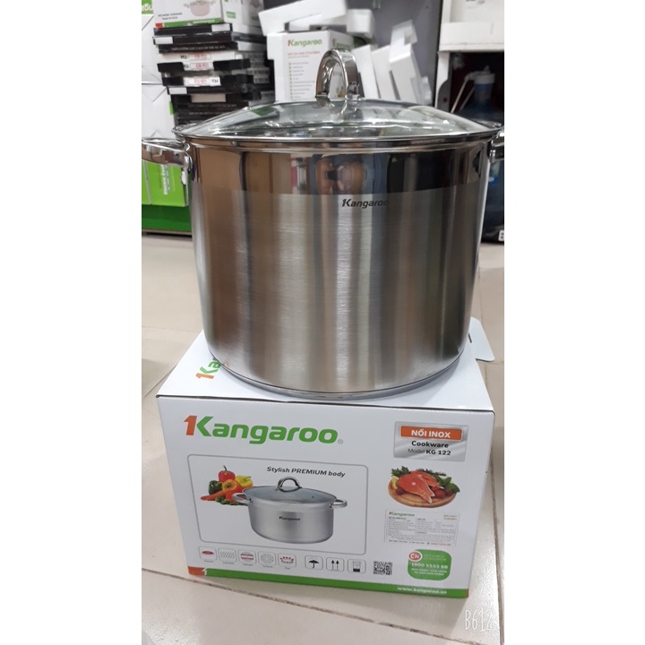 Nồi Luộc gà Inox 5 đáy cao cấp kangaroo KG122 size 30cm kèm ảnh thật