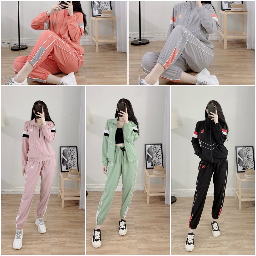 (HÀNG XUẤT XỊN) Set bộ N//Y gió siêu đẹp. Co giãn mềm mịn . Phối màu đẹp. Mỗi bộ là 1 túi zip
