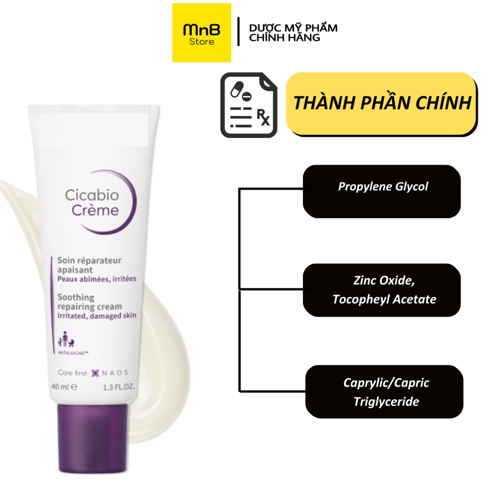 Kem dưỡng phục hồi Bio Cicabio Cream làm dịu và giảm đỏ rát da 40ml