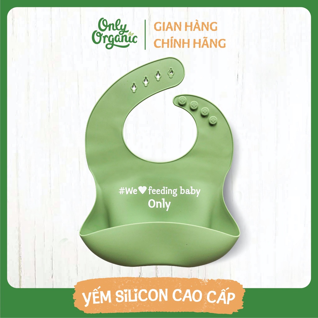 [Quà Tặng] Yếm ăn dặm có máng silicon cao cấp Only Organic