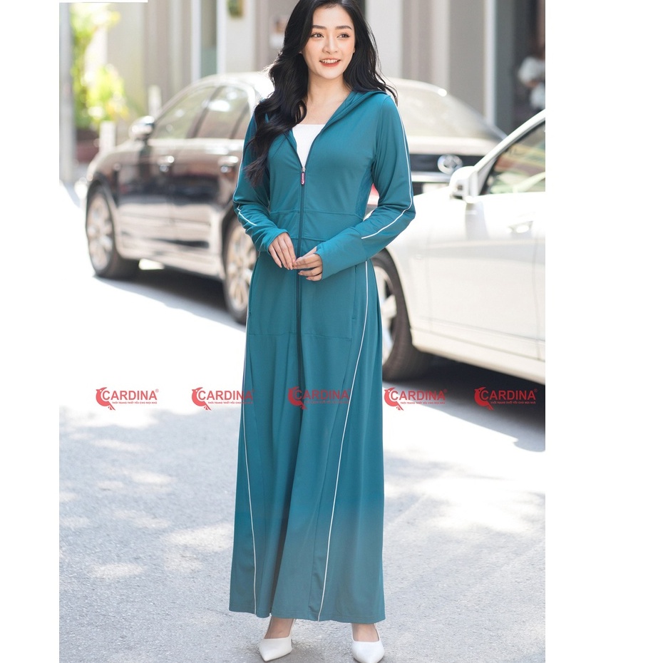 Áo Chống Nắng Nữ 𝐂𝐀𝐑𝐃𝐈𝐍𝐀 2 Lớp Dáng Dài Liền Thân Chất Thun Lạnh Nhật Cao Cấp Chống Tia UV 2BC