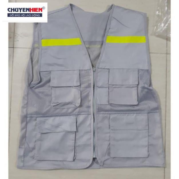 Áo gile kĩ sư bảo hộ màu ghi