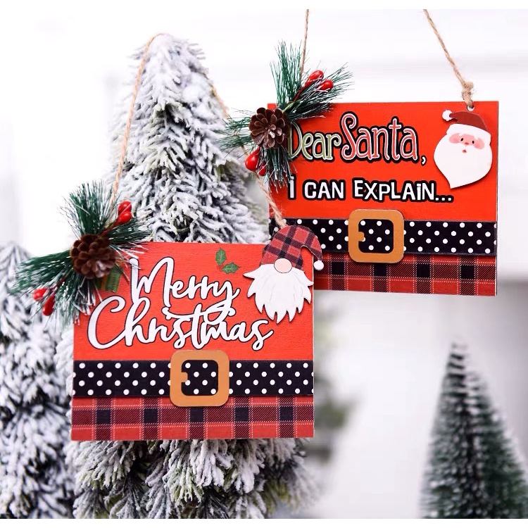 Miếng gỗ trang trí, phụ kiện trang trí giáng sinh hình áo ông già Noel - kitchenbycat