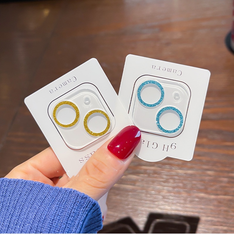 Kính Cường Lực 9h Kim Tuyến Lấp Lánh Bảo Vệ camera Cho iphone 14 13 12 11 pro max mini