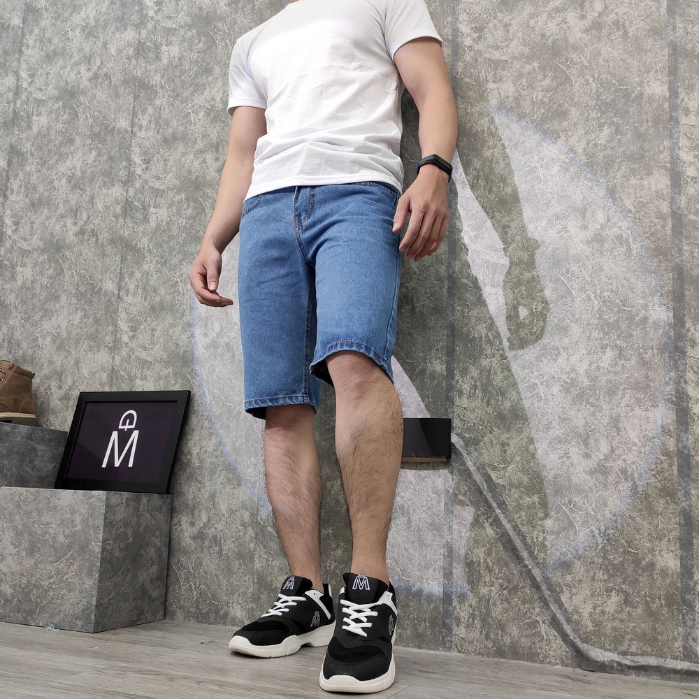 Quần short jean nam MĐ Q391 xanh nhạt