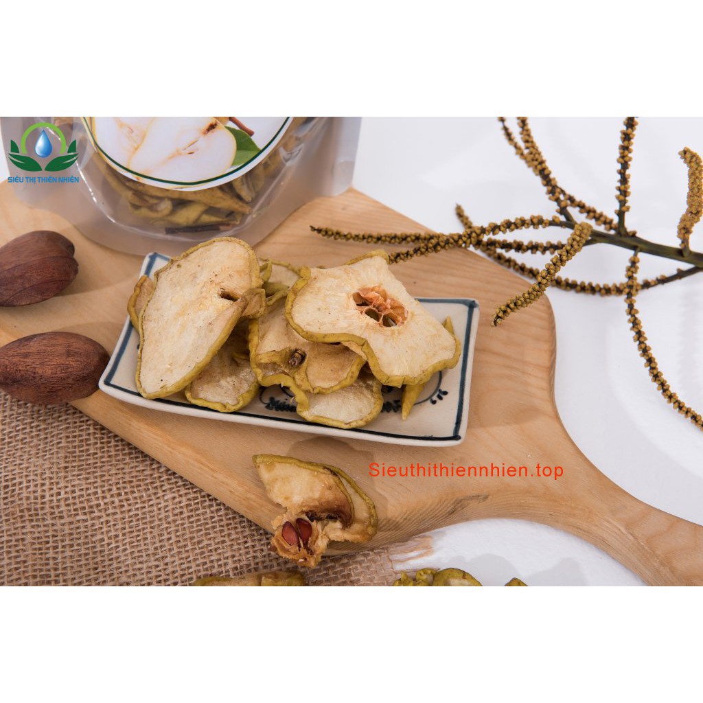Quả lê vàng thái lát sấy khô đóng túi zip thương hiệu Mộc Sắc