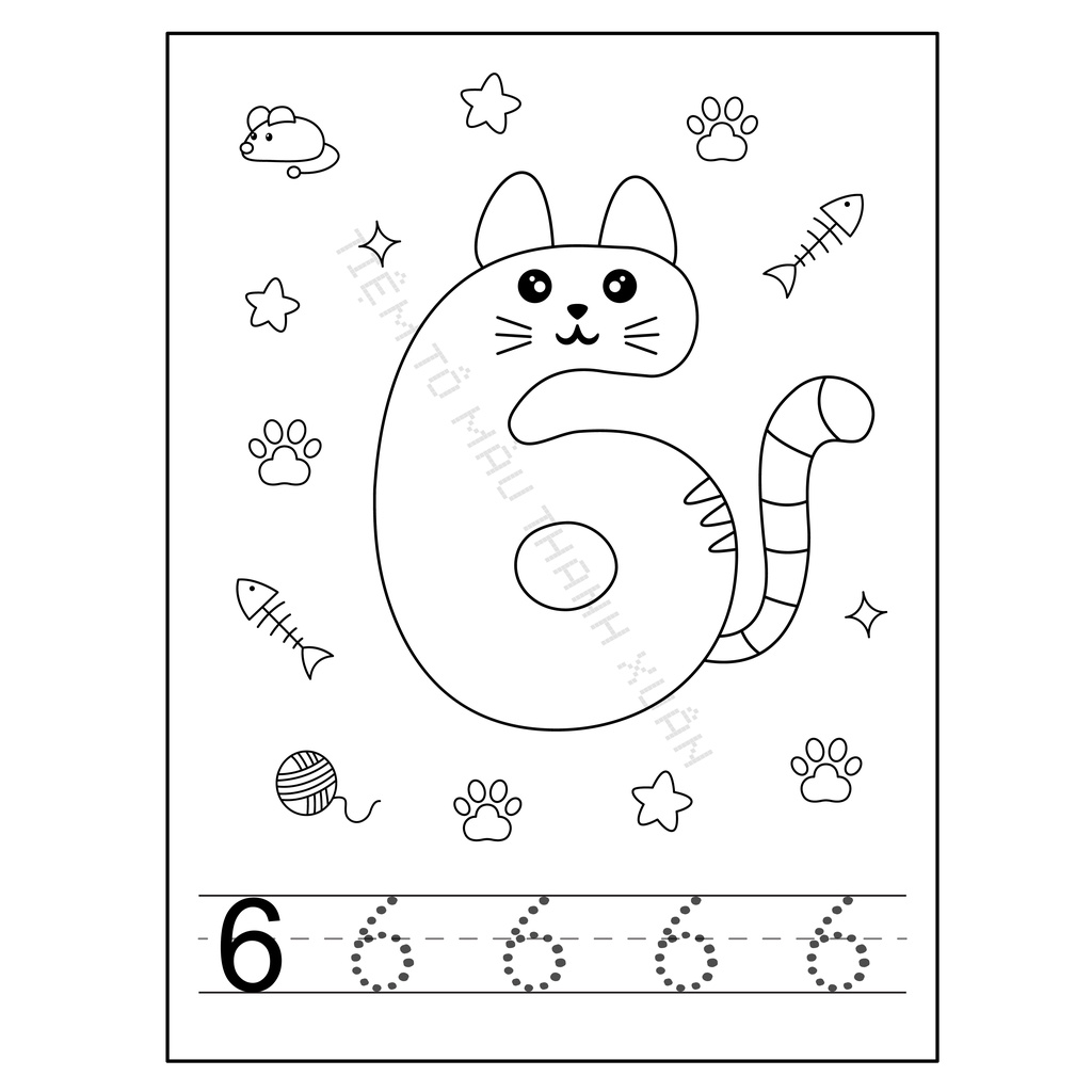 Set 26 Tờ Bảng Chữ Cái Tiếng Anh Và 10 Tờ Chữ Số Hình Mèo Cute Cho Bé - Tiệm Tô Màu Thanh Xuân