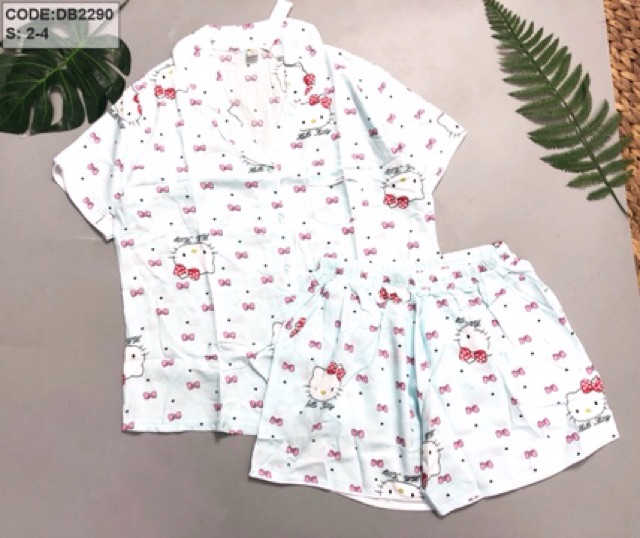 DB2290 - Đồ bộ nữ Pijama quần đùi vải tole thái