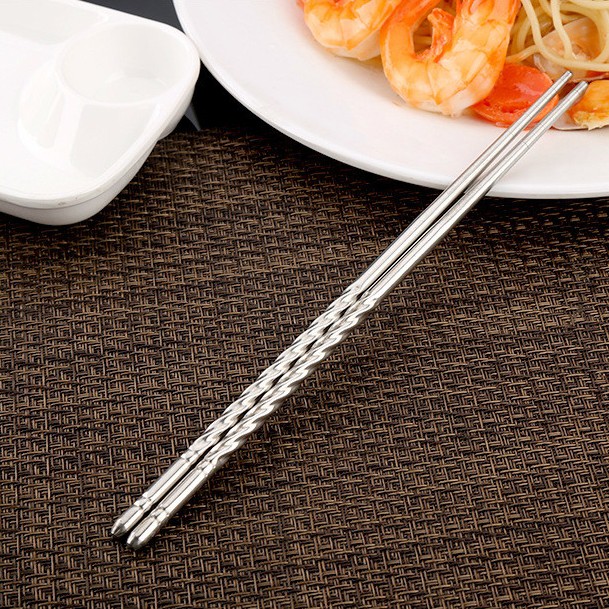 Vỉ 5 đôi đũa ăn nhà bếp inox an toàn, sang trọng, lịch sự