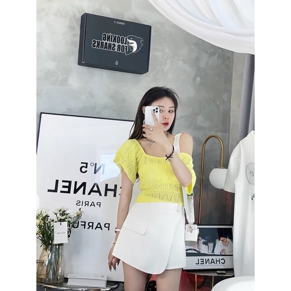 áo len dệt kim dáng cánh tiên (1399#)