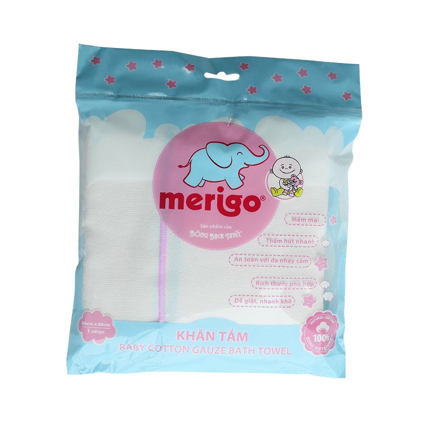 Khăn Tắm cho bé Merigo chính hãng Bông Bạch Tuyết