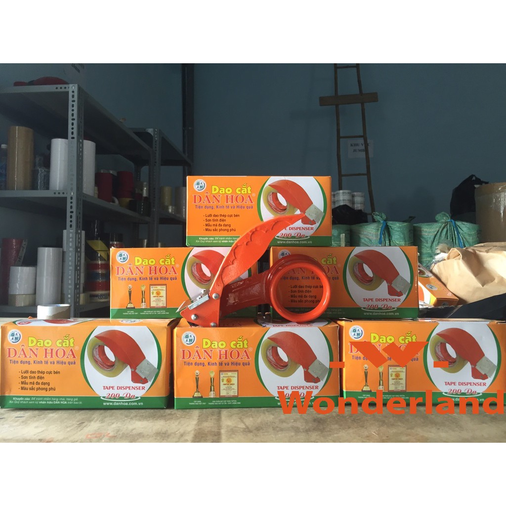 Dao cắt băng keo Dân Hoa khổ 5cm 200y cắt băng keo loại 1kg/cuộn trở xuống